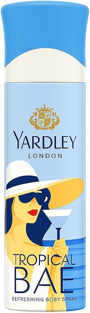 Yardley London Refreshing Body Spray 90% Naturally Derived 150ml (Tropical BAE)
