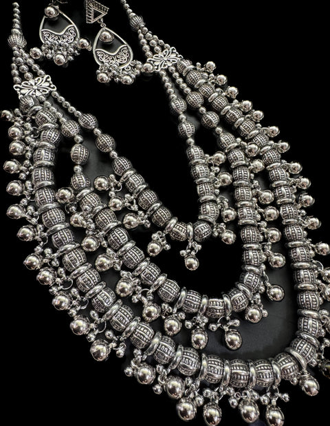 Beautiful work oxidised Necklace with earrings