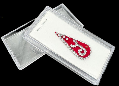 Silver stone Maroon color bridal bindi (long length)