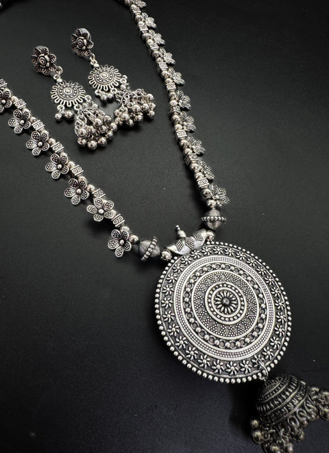 Beautiful work oxidised Necklace with earrings