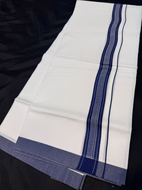 Woven Cotton Kerala Mundu / Dhoti in White ( 3.75 mtrs )
