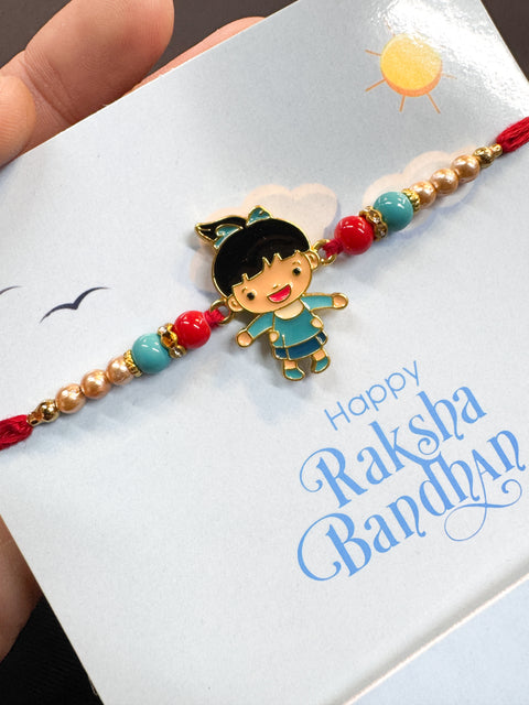 (Video clip attached)KIDS special Beautiful Rakhi in nice pack gift box with beautiful message