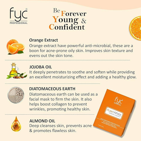 Pure White Vitamin C Facial Kit | 5-Step Brightening & Hydrating Facial Treatment | 95g | Glowing Skin | Salon-Quality Skincare at Home