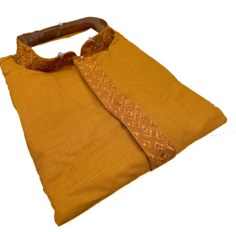 Pure cotton based Plain kurta with white pajama Set