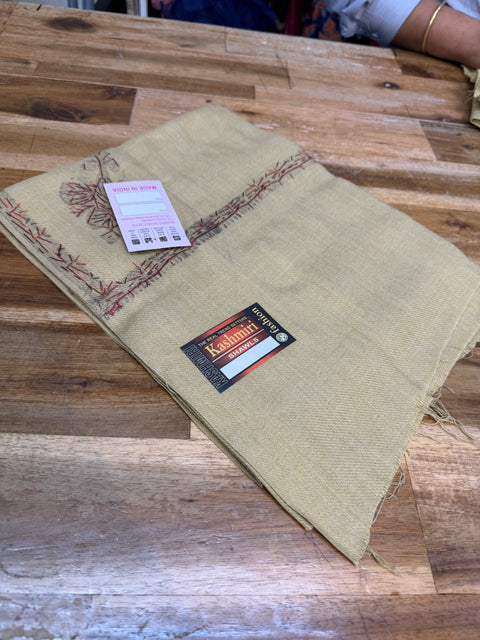 Women's Plain Pure woolen Kashmiri Shawl