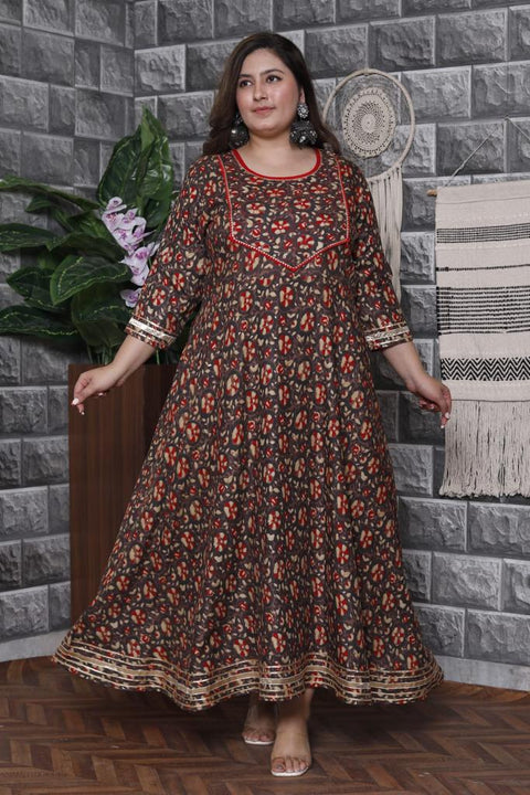 Pure rayon based printed work with mirror design flare Kurti