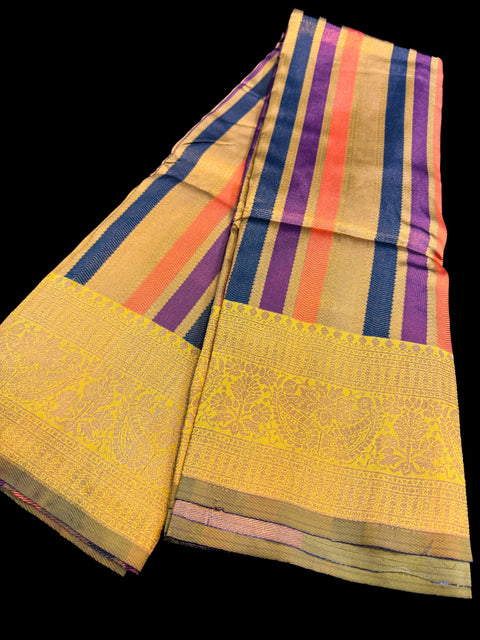 Soft Silk Saree with contrast beautiful pallu , border and blouse