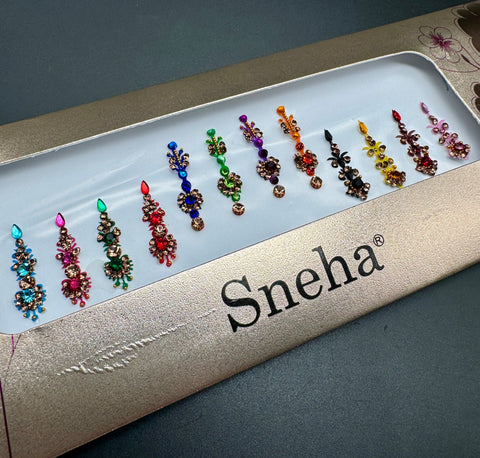 Multicolour Bindi with beautiful Stone work