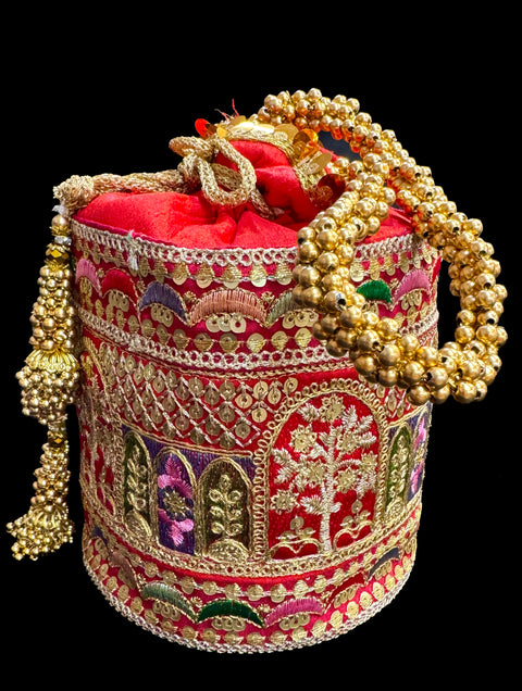 Embroidery with stones  work hand bag /potli bag