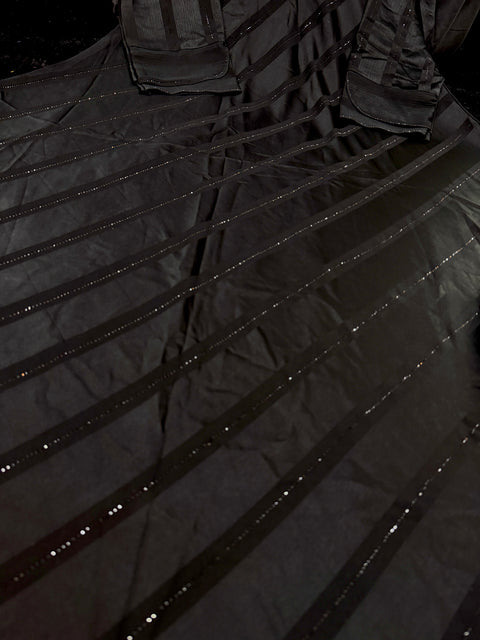 Beautiful and very Soft georgette based handwork Abaya (Chest 46-48 inches and length approximately 56 inches)with Hijaab (scarf)