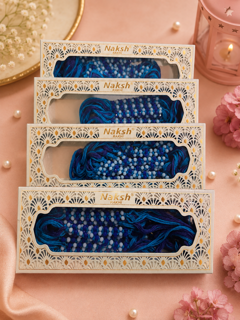 Elegant blue beaded Rakhi Dhaaga (price per dhaaga)