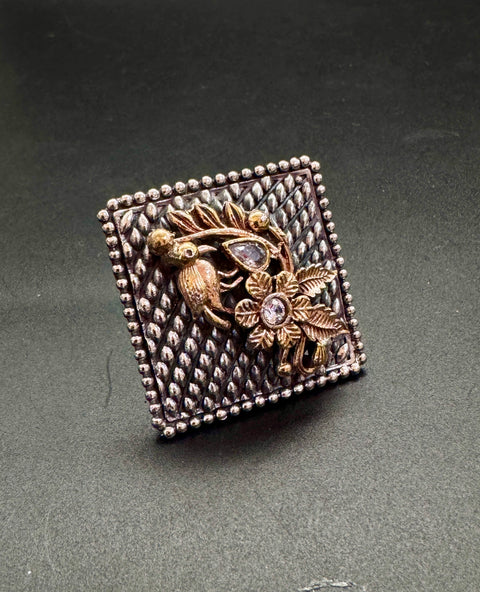 Beautiful oxidised ring (adjustable)