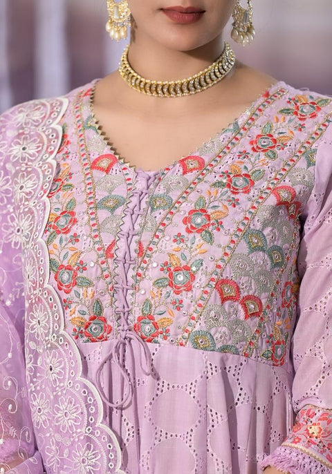 Cotton Based Heavy Handwork & Mirror Work All Over On Kurti And Handwork Dupatta With Plazo Pents (Video Clip Attached)