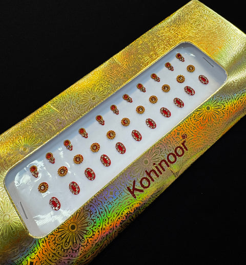 Golden stone Red color  Bindi