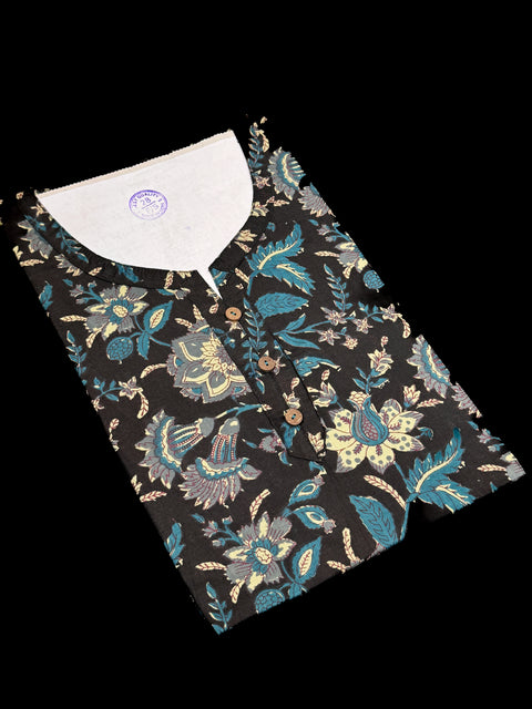 Pure Cotton based Printed short Kurti for girls /Ladies (Size 38 - length 28 inches, Size 42 ,46, 48 length -31 inches)sleeves 17 inch
