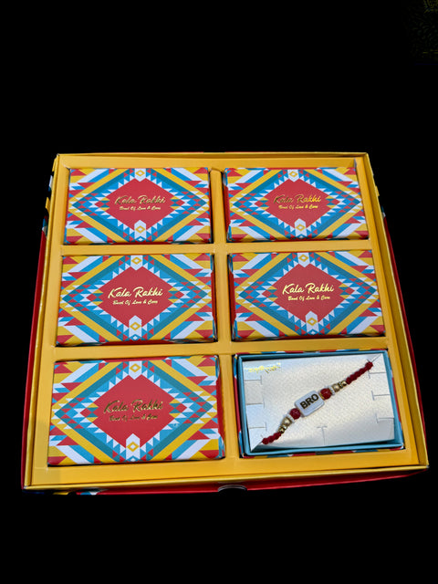 Beautiful Stone Work Rakhi in nice pack gift box