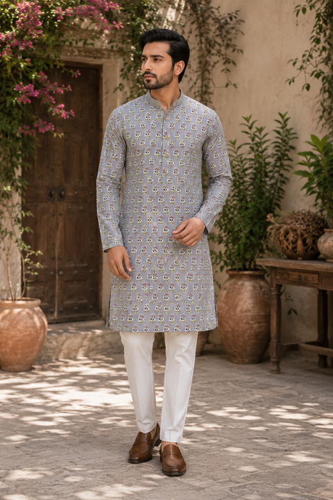 Pure cotton based Men’s Printed kurti (sizes mentioned in inches ,not according to the label on Kurti)size 42 kurti- Length 38inches) size 46 kurti- Length 40 inches and size 48 -length 42 inches )