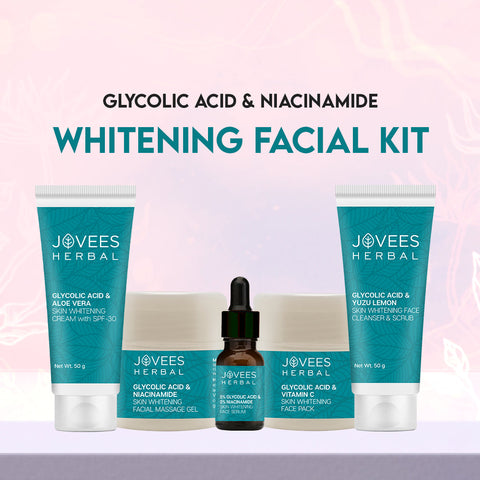 JOVEES HERBAL GLYCOLIC ACID & NIACINAMIDE WHITENING FACIAL KIT salon pack