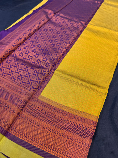 Soft Silk Saree with contrast beautiful pallu and blouse