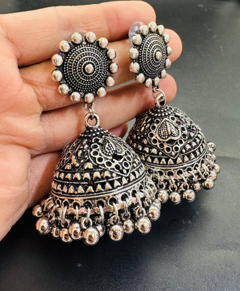 Beautiful oxidised bigger jhumka