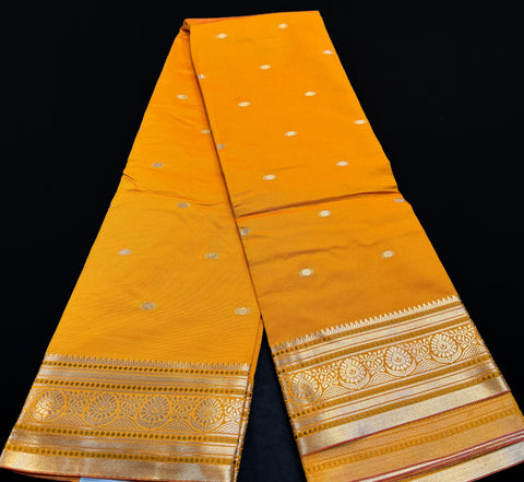 Beautiful Soft Silk Saree With Zari Border And Plain Blouse