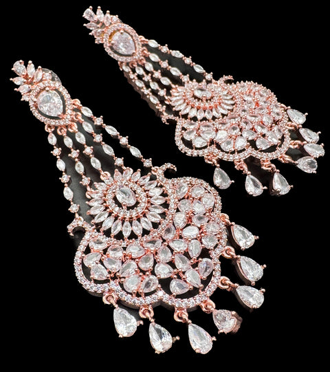 Rose gold American Diamond stones very classy and beautiful earrings