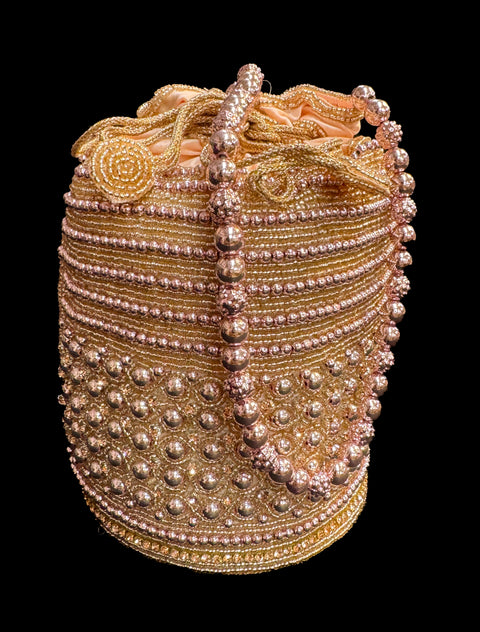 Pearls beaded with stones  work hand bag /potli bag