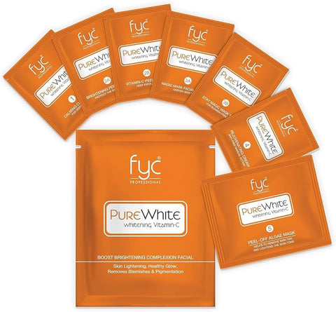 Pure White Vitamin C Facial Kit | 5-Step Brightening & Hydrating Facial Treatment | 95g | Glowing Skin | Salon-Quality Skincare at Home