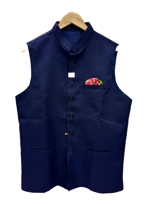 Nevi Blue Men’s Waistcoat/kurta Jacket