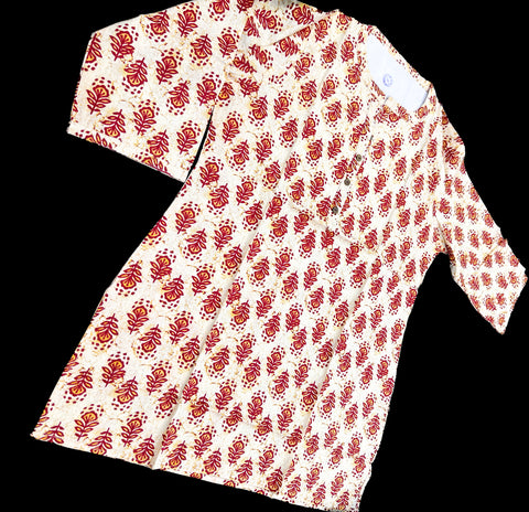 Pure Cotton based Printed short Kurti for girls /Ladies (Size 38 - length 28 inches, Size 42 ,46, 48 length -31 inches)sleeves 17 inch