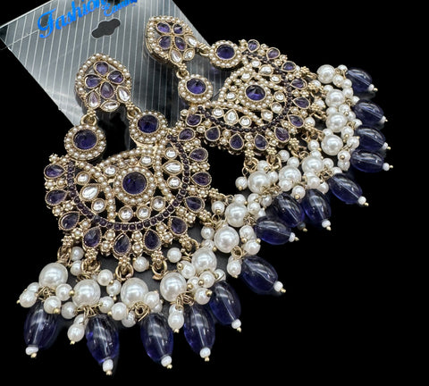 Kundan & pearl work stylish earrings