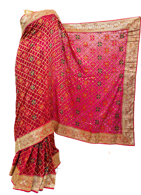 Soft chiffon based zari work with heavy stone work border and embroidery work jaal all over & stone work beautiful Saree