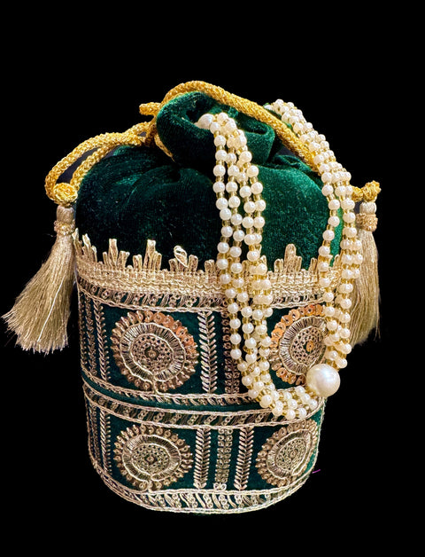 Embroidery with stones  work hand bag /potli bag