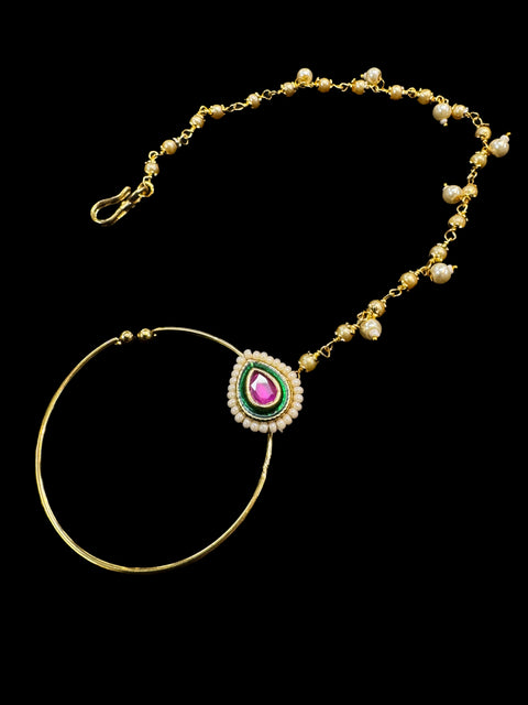 Medium size Original kundan stone Beautiful Bride Nath (non piercing)