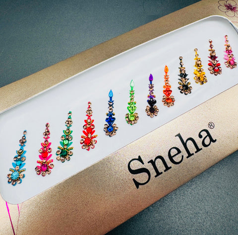 Multicolour Bindi with beautiful Stone work