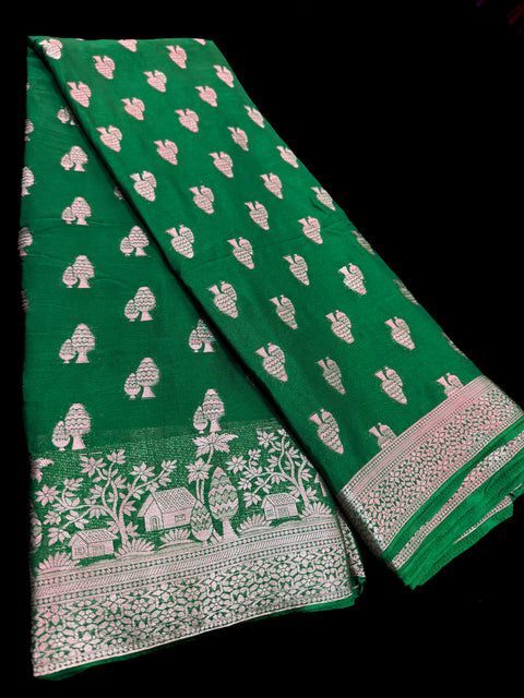 Pure chiffon based Beautiful zari work Banarasi look Saree