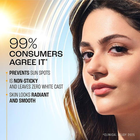 Lakme Sunscreen For Bright Skin, SPF 50 PA++++, Water Light, Niacinamide, In Vivo Tested, 100 ml