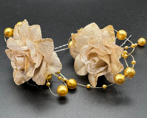 Beautiful shimmery flower hair jura Pin (Each)