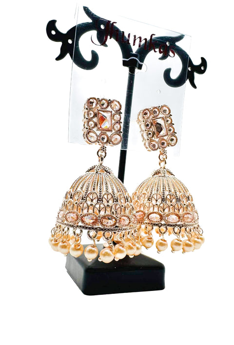 Polki stone with pearls work beautiful Jhumka