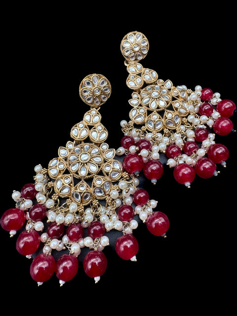 Kundan with beautiful pearls heavy look Earrings with lite weight