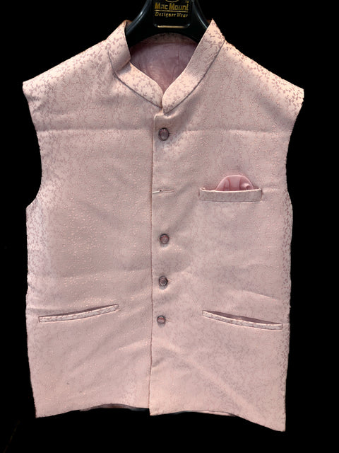 Pastel Pink color Men’s Waistcoat/kurta Jacket