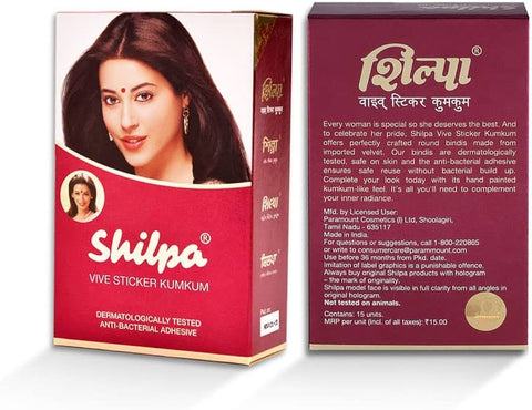Deep Red Shilpa Vive Sticker Kumkum Bindi