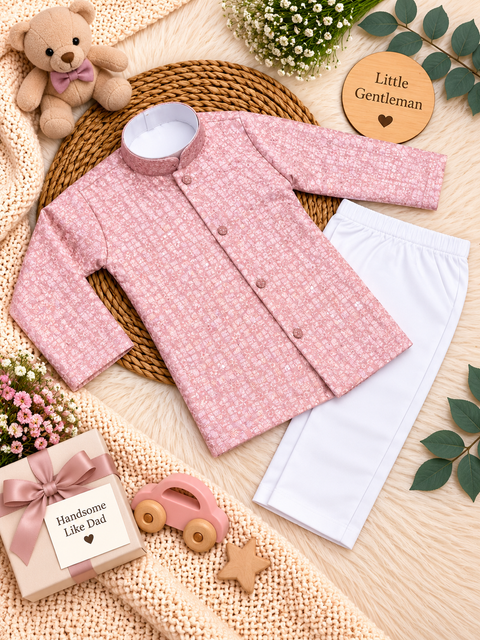 Soft Rayon chikankri sequin based Newborn Kurta Pajama Set with soft inner lining, easy front-open kurta & matching elasticated pajama for comfortable wear.Kurta L 35 cm,Chest 25 cm,Sleeve24 cm,Pajama L 33 cm.Slight variation in colour & design may occur