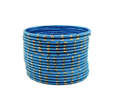 Firozi color kids plain Metal bangles (2 dozen in one pack)