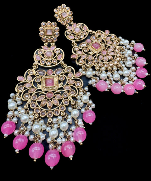 Original Polki with beautiful pearls heavy look Earrings with lite weight (slight variations in color and design is possible)