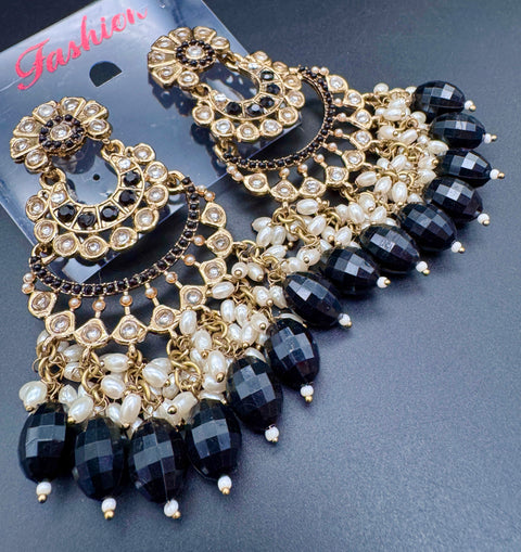 Beautiful Kundan & Pearls work bigger earrings (very lite weight)