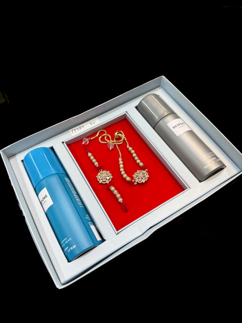 (Video clip attached)Bhaiya Bhabhi Rakhi with Perfumed deodorants gift pack