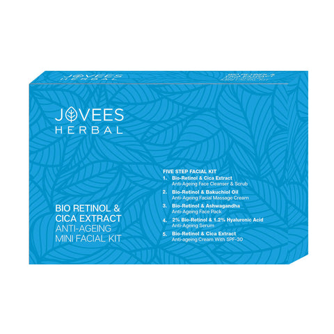 JOVEES HERBAL BIO RETINOL AND CICA EXTRACT ANTI-AGEING Salon pack FACIAL KIT with 5 Easy Steps- Multiple Use