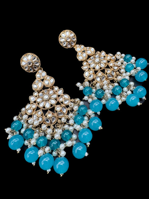 Kundan with beautiful pearls heavy look Earrings with lite weight