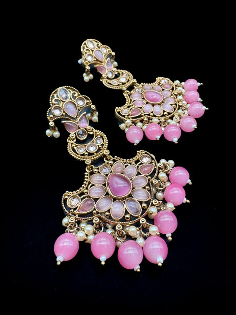 Original Polki with beautiful pearls heavy look Earrings with lite weight